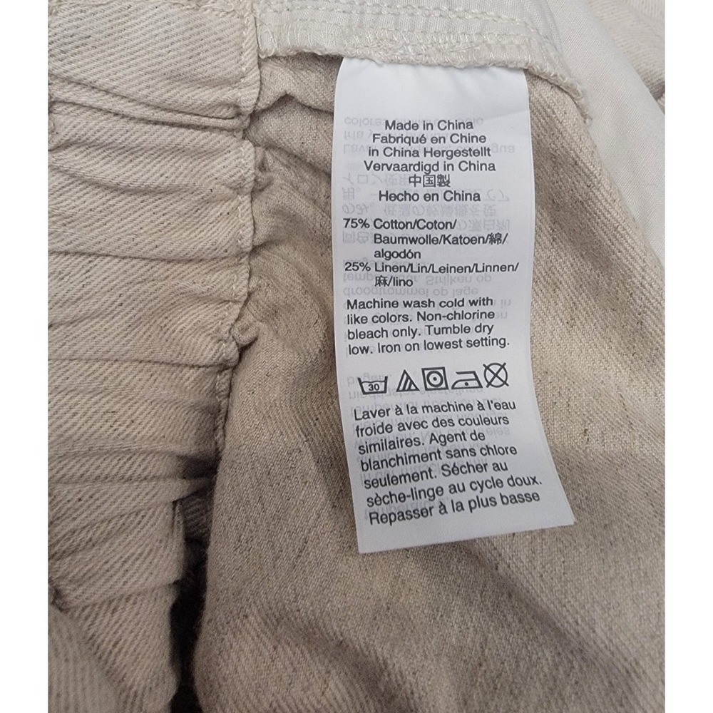 Madewell Shorts Womens XL Linen Cotton Blend Beige High Rise Pleated Inseam 3" - Picture 7 of 9